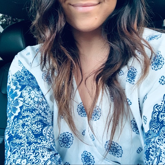 South of France Blue and Ivory Print Maxi Dress - Picture 8 of 12